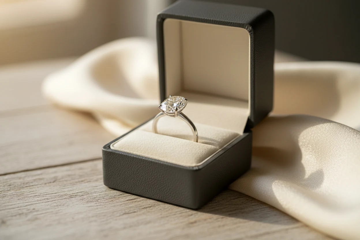 Finished bespoke engagement ring
