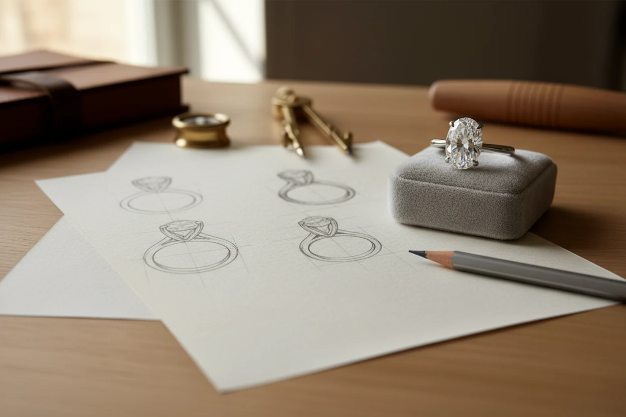 Engagement ring design sketch