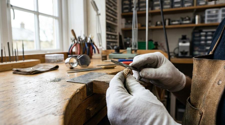 Skilled jeweler handcrafting a custom diamond ring at Diagem Diamonds workshop in Johannesburg