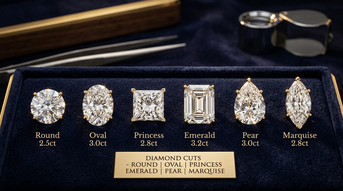 Diamond Shapes Guide: Round, Oval, Emerald, Princess & More Explained