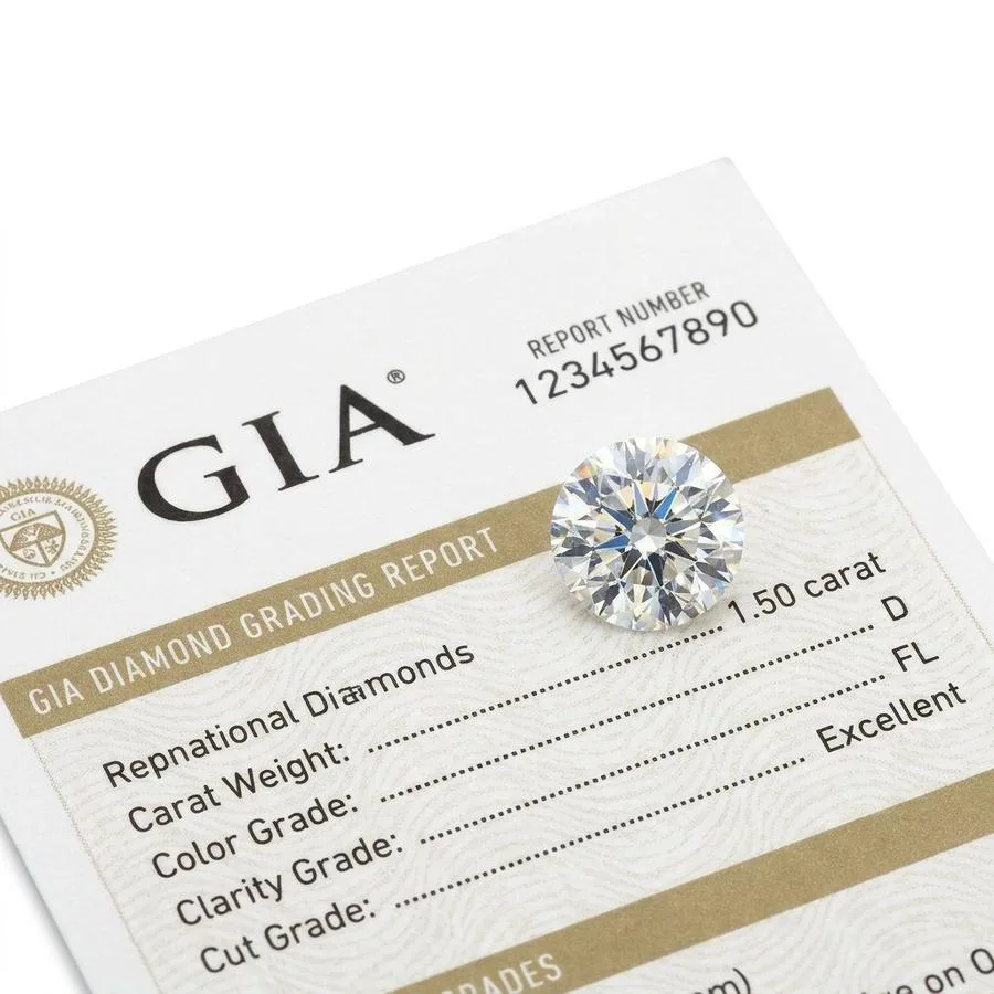 GIA diamond certificate with certified loose diamond at Diagem