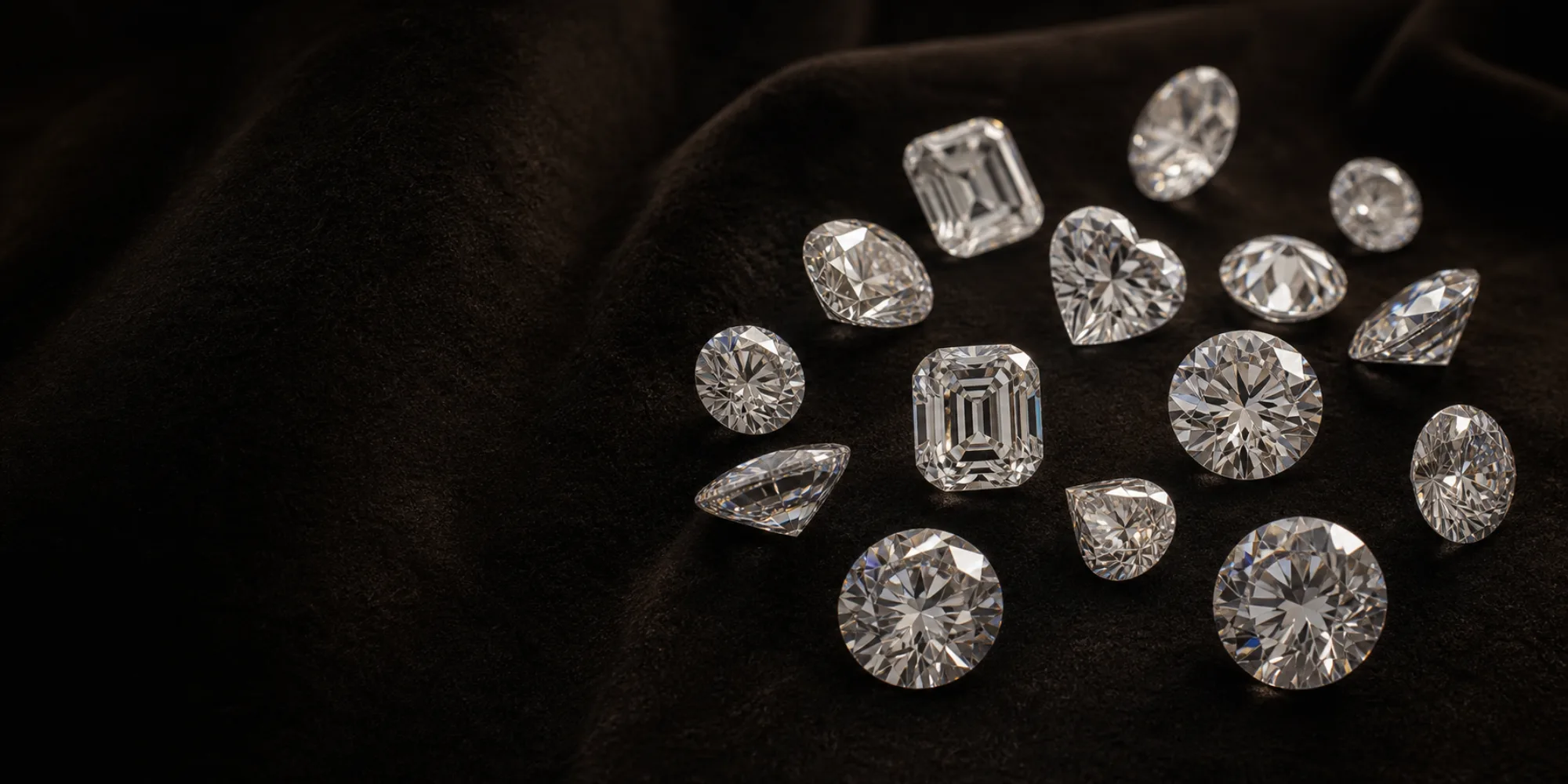 Certified loose diamonds for sale on a velvet surface — factory-direct from Diagem, South Africa