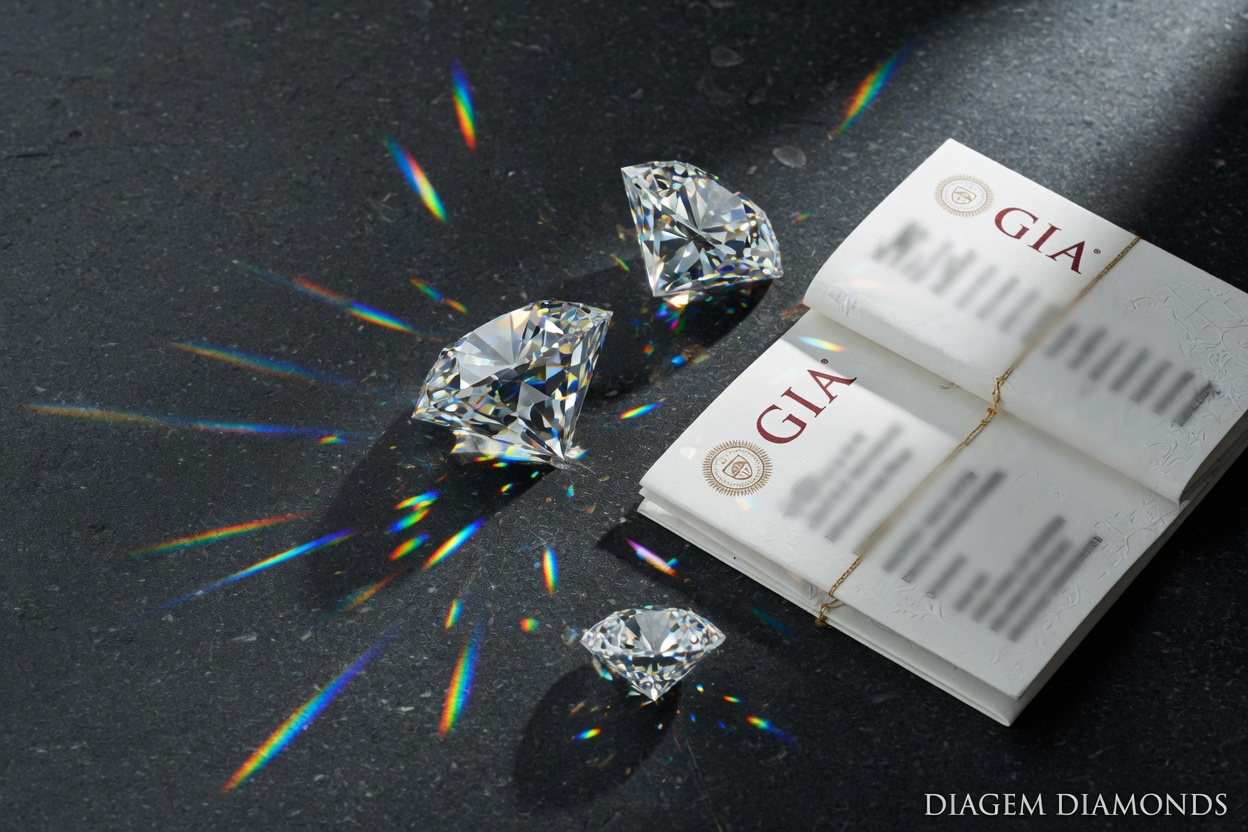 GIA and IGI certified loose diamonds with grading certificate — sourced direct from South Africa